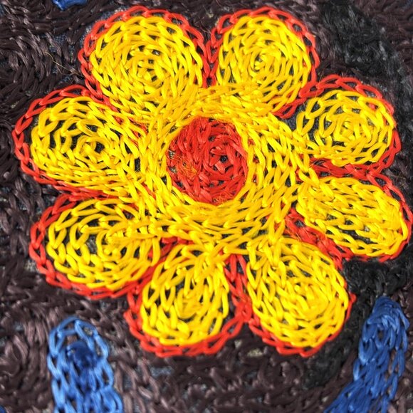 Vest VTG 70 -80's Nepal Embroidery Colorful Flowers Boho Ethnic Gender Neutral - Picture 4 of 11